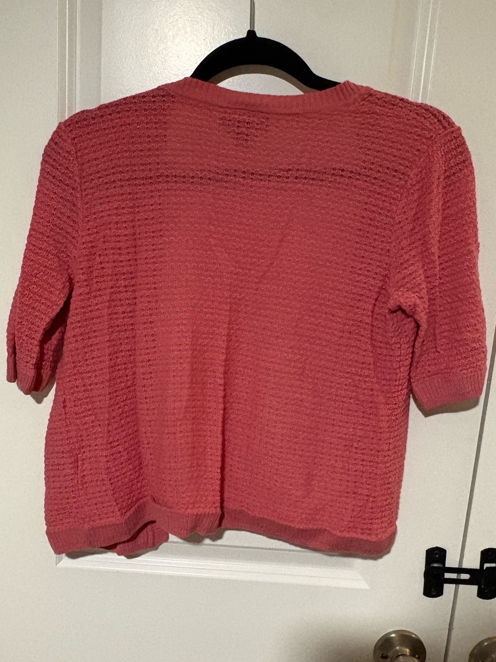 AB Studio Rose Pink Short Sleeve Open Front Cardigan Size M - Picture 5 of 5